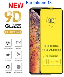 9D Full Cover Lime Tempered Glass Protector Phone Screen Protectors för iPhone 13 12 11 Mini X Xs XR Pro Max 7 8 6 6S plus SE SAMS6600287