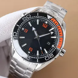 Relógio masculino Designer Relógio de movimento mecânico automático Relógio de 43,5 mm de moldura de cristal mineral Cristal Banda de aço inoxidável Montre de luxu