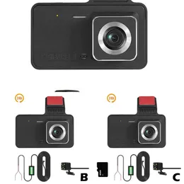 Atualizar Dash Cam 24H Carro DVR Câmeras 1080P Gravador de Vídeo Veículo Lente Dupla Caixa Preta Dashcam Filmadora Espelho Gravador de Condução 4 Polegada