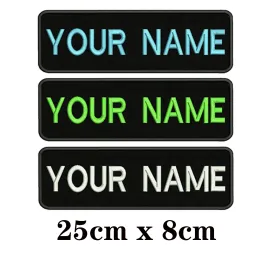 Zubehör 1pc 25cmx8cm benutzerdefinierte personalisierte Namensnummer Patch Streifen -Badge -Tags Chevrons Armband -Eisen auf oder Hakenschleife gestickt