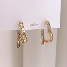 Dangle Earrings Fashion Jewelry 14K Gold Plated Love Zircon Before After Luxury Women's Evening Party Accessories