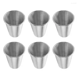 Mugs ABSF 6Pcs Stainless Steel Beer Cup Cold Water Drinks Household Office Use Gargle Wine 350ML