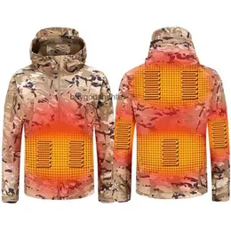 Mens Jackets 2021 Winter Electric Heating Jacket USB Smart Men Women Thick Heated Camouflage Hooded Heat Hunting Ski Suit