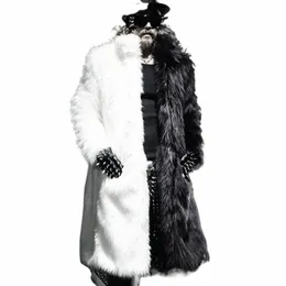 冬の新しいメンズファーコートLGフォックスファーコートカジュアルMジャケット黒と白の色付きウィンドブレイカーY190＃