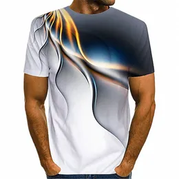 2023 estate nuova stampa 3D fulmine traspirante girocollo manica corta T-shirt da uomo Top h9Yk #