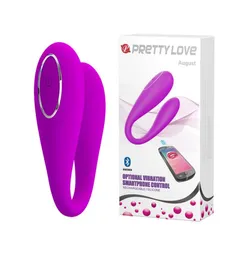 Novo Bluetooth Connect App Control Pretty Love 12 velocidades Clitóris G Spot Vibrador We Strapon Vibradores para mulheres Vibe Sex Toys MX192403377