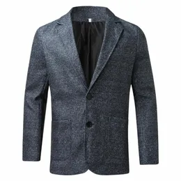 styl brytyjski vintage kratowy blazer mężczyzn Casual Slim Fit Kurtka przypominająca Butt Busin Social Blazer plus rozmiar M-3XL HOMBRE 67WY#