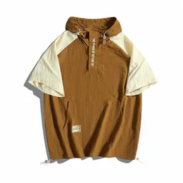 Neue Sommer Hoodie T-shirt Zip Up Sweat-shirt Streetwear Großhandel Kurzarm Oversize Logo Custom J4TG #