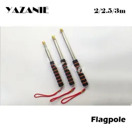 액세서리 Yazanie 2m 2.5m 3m 스테인레스 스틸 깃대는 대형 국가 맞춤형 깃발을위한 내구성있는 텔레 스코핑 플래그 극 실외 디스플레이