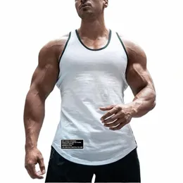 gym Bodybuilding Workout Tank Tops Summer Fi Sleevel Shirt Cott Fitn Sport Breathbale Slim Fit Muscle Men's Vests P3Xo#