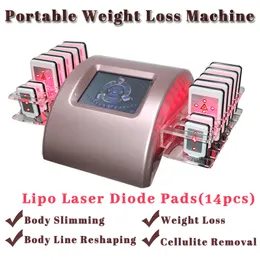 14pcs Pads Body Weight Loss Machine Slimming Lipo Laser Diode 102 Light Therapy Fat Burning Non-Invasive Home Use