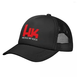 Bollkåpor Heckle My Koch Gun Mesh Baseball Men Women Outdoor Trucker Worker Cap Hat Hat andas Snapback Dad Winter