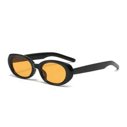 męskie okulary przeciwsłoneczne damskie okulary przeciwsłoneczne retro eliptyczne okulary przeciwsłoneczne gwiazdy ten sam rodzaj wąskiej ramy polaryzator hip hop UV Ochronne okulary przeciwsłoneczne M6130 żółte