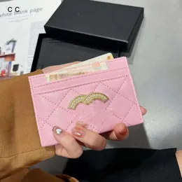 Bolsa para mulheres bolsa de cartão de caviar conjunto zero carteira de armazenamento luz luxo couro perfumado avó pequena bola padrão b