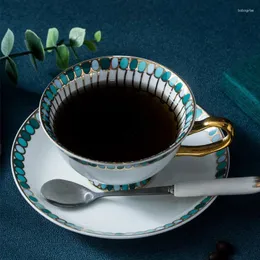 Ciotole SpecialColor Ceramic Coffee Cups and Saucer Set Fashion Design Cafe tè espresso Tè pastorale europeo Teacup Bellissimo GI