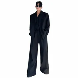 Luzhen Men's Stylish Suit Three Piece Set Solid Color Trendy Blazers Stylish Wid Leg Suit Pants Elgance Male Autumn New 0ed349 O39Q#