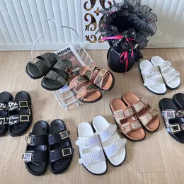 Designer känner Slipper Explosion Sandaler Mönster Tyg Slides Women Men Graphy Slippers Straps Spänne Slides Calssic Letters Slipper