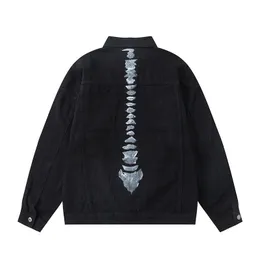 Oversized Skeleton Denim Jacket High Street Style, Hand-Painted