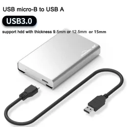 Custodia per disco rigido mobile in alluminio da 6 Gbps ad alta velocità da 2,5 "Box per disco rigido mobile USB 3.0 Custodia per disco rigido Sata per HDD da 9,515 mm Blueendless