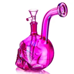 7.5 inchs Skull Glass Water Bongs Smoke Glass Pipe Hookahs 14mm Glass Bowl Dab rigs Unique GlSs Bong