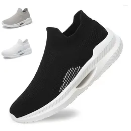 Taobo Shoes 2024 Caminhando 658 unissex voando tecido respirável slip-on elástico meias masculinas esportes casuais de fundo suave correndo tênis 5