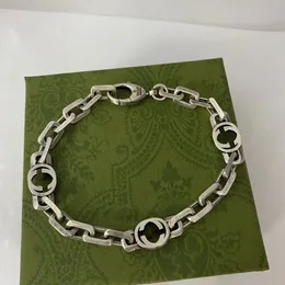 925 Sterling Srebrna bransoletka unisex projektant bransoletki luksusowy fajny chłopiec g mody męskie męskie łańcuch para bransoletki D2109164HL4