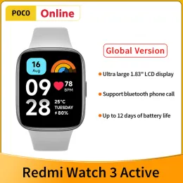 時計グローバルバージョンXiaomi Redmi Watch 3 Active 1.83 "LCDディスプレイ5ATM防水ブルートゥース電話コール100+スポーツモードvs MIバンド8