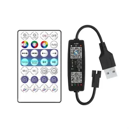 WS2812B Denetleyici Bluetooth Müzik Uygulaması Piksel LED Şerit Işığı SK6812 WS2812 WS2812 Teyp Işıkları USB 5V Uzaktan Kontrol