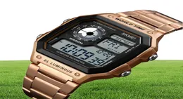 SKMEI Sport Herrenuhr Kompass Kalorien Schrittzähler 5Bar Wasserdichte Uhren Edelstahlarmband Digitaluhr reloj hombre 13824166716