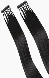 6D Remy Human Hair Extension Nuticle Reglat klipp i tillägg kan återställas färgad blekt naturlig färg Sliky rak3924263