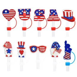 American Series Cartoon Silicone Straw Plug Soft Rubber Straw Cap 10mm Reusable Straw Cap