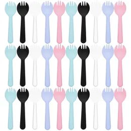 Engångsgäst 100 st plastredskap Sporks Cutlery Spoon Forks Spoons Bulk redskapsfest