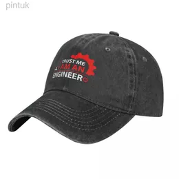 Bola Caps Confie em mim eu sou engenheiro Denim Boné de beisebol vermelho Caminhadas Pesca Trucker Hat Verão Protetor Solar Homens Mulheres Design Bonés de Beisebol 24327