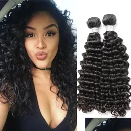 Hair Wefts 2Pcs/Lot 11A One Donor Highest Grade Deep Wave Human Bundles 1024 Unprocessed Brazilian Extensions Jienchina Drop Delivery Dhndi