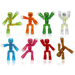 New Sticky Robot Kids Photography Animation Studio Sucker Suction Cup Stickbot Action Figures Toys For Children 1Pc/2Pcs