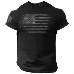 Spor Salonu Erkekler T-Shirt 3D Baskı ABD Bayrak Tişört Büyük Boy Kısa Kollu Yaz Spor Giyim Erkekler Giyim Tees Üstleri G1wo#
