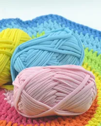 100gpcs New Super Soft Thick Chunky T Shirt Yarn For Knitting Blanket Carpet Handbag Crochet Cloth Yarn lanas para tejer3528331