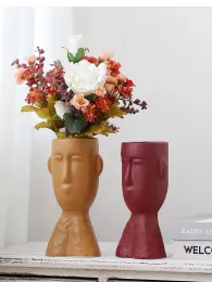 Vasos criativo vaso de cerâmica artístico retrato sala de estar arranjo de flores recipiente decoração nórdica casa vasos de flores decorativas