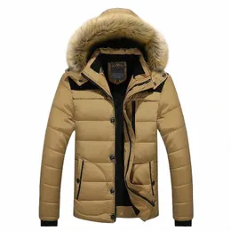 gęstość ciepłych men marki marki Fit Fit -20 'c Winter Jacket Men plus size 5xl 6xl parkas fur z kapturem parkas hombre invierno mężczyzna y1z9#