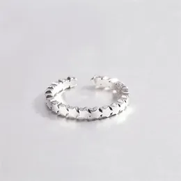 Anéis de cluster retro criativo mini estrelas bonito thai prata doce cor feminino anel de abertura redimensionável para mulheres moda jóias presente de festa