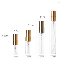 Garrafas de armazenamento 2ml 3ml 5ml 10ml mini frasco de spray de perfume de vidro com cabeça de ouro vazio atomizador cosmético frascos de amostra recarregáveis
