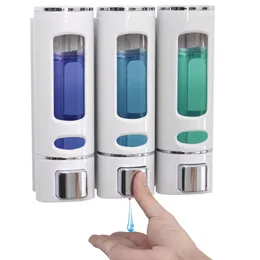 Dispenser di sapone per doccia doppio / triplo da 400 ml Dispenser manuale per shampoo da bagno a parete Contenitore per sapone liquido Accessori per il bagno 240313