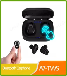 A7 TWS bezprzewodowe słuchawki Bluetooth stereo stereo zestaw słuchawkowy Hands Sport Bluetooth Earpod dla Xiaomi Huawei Telefon PK I10 TWS X2T7123383