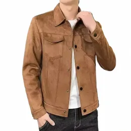 Herrenjacke Frühling Herbst Neue Persalized Trend Vielseitige Ästhetik Polo-Kragen-Mantel Lässiges Design Hübsches einfarbiges Top P8lD #