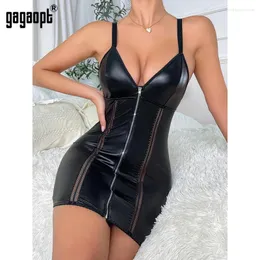 Casual Dresses Gagaopt Halloween Fetisch Kleid Reißverschluss Sexy Kostüm Dessous Nachtclub Porno Cosplay Kurz