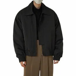 Homens jaqueta com zíper fechamento persality lg mangas casual curto uso diário poliéster sólido lapela colarinho casaco masculino para ao ar livre d7e1 #