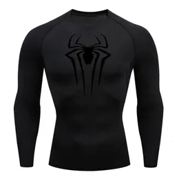 Koszulka kompresyjna Męska T-shirt z długim rękawem czarny top fitness krem ​​przeciwsłoneczny Druga skóra Szybka sucha oddychająca swobodna koszulka 4xl 240325