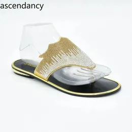 Casual Schuhe Mode Strass Frauen Hochzeit Elegante Damen Schuh Für Party 2024 Sonderankömmlinge Gold Farbe Nigeriain