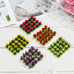 Dekorativa figurer Po Props Fairy Garden WarGame Material Miniatyr Flower Cluster Scene Model Sandbord Layout Static Grass Tufts