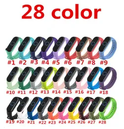 28 مصيدة ملونة لـ Xiaomi Mi Band 5 Silicone Wristband Bracelet Bracelet TPU Silicone Strap for Xiomi Mi Band5 Miband 5 Bracelet4241027